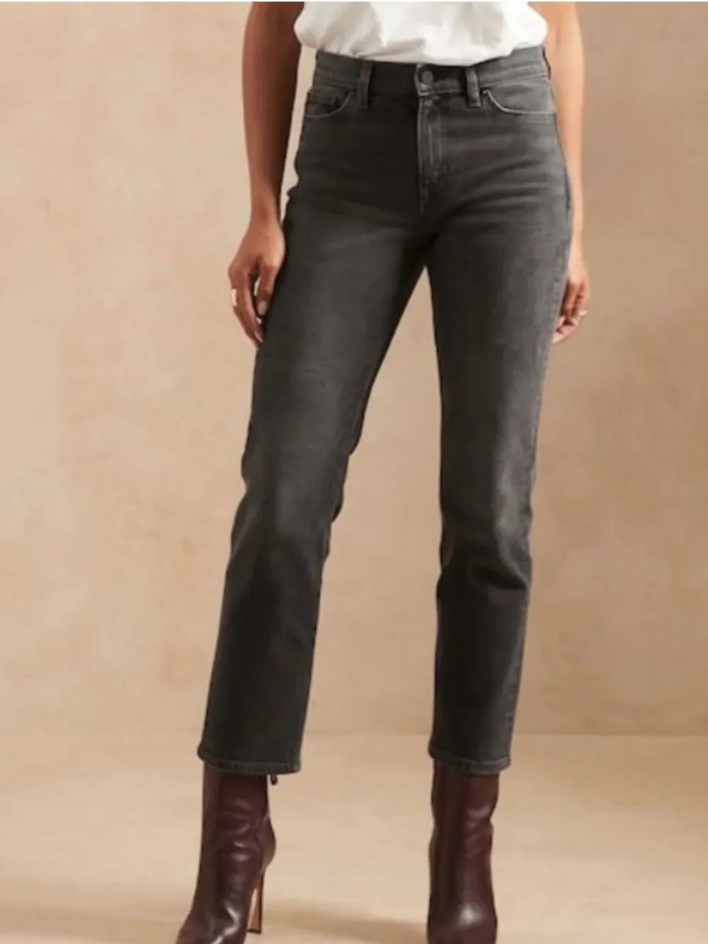 Banana Republic High Rise Slim Ankle Jean Dark Grey Wash Womens 29x29 Long